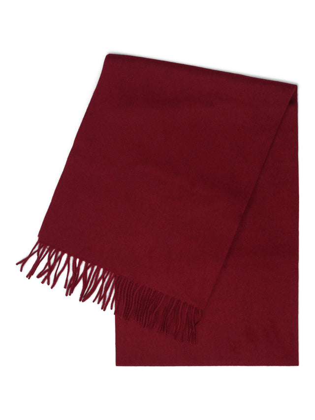 Kashmirskjerf med frynser vinrød