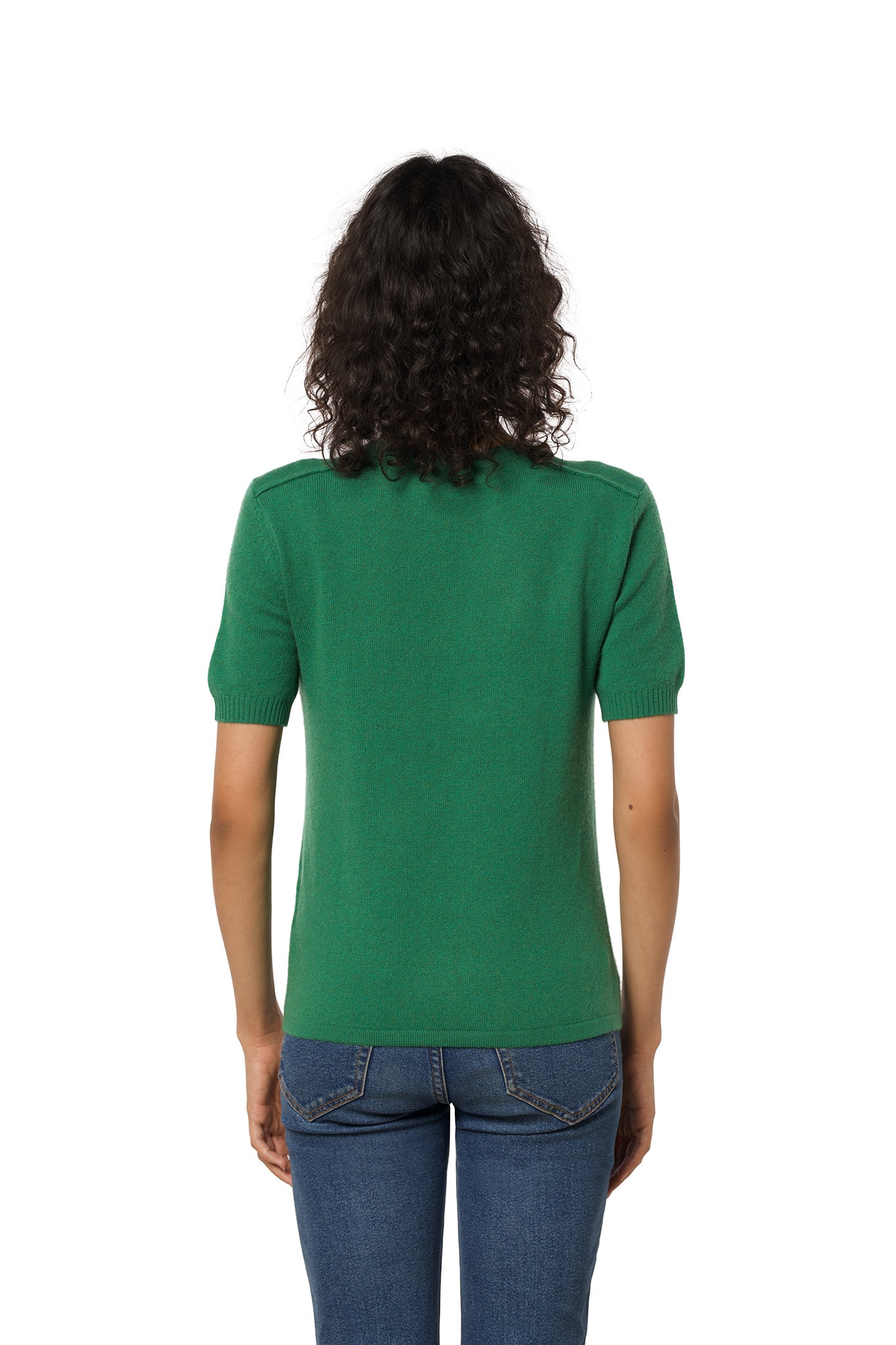 Short Sleeve Cashmere T-Shirt – Green