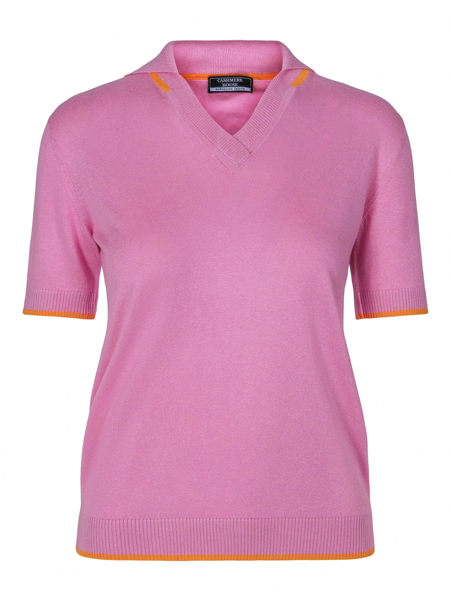Cashmere and silk polo, pink