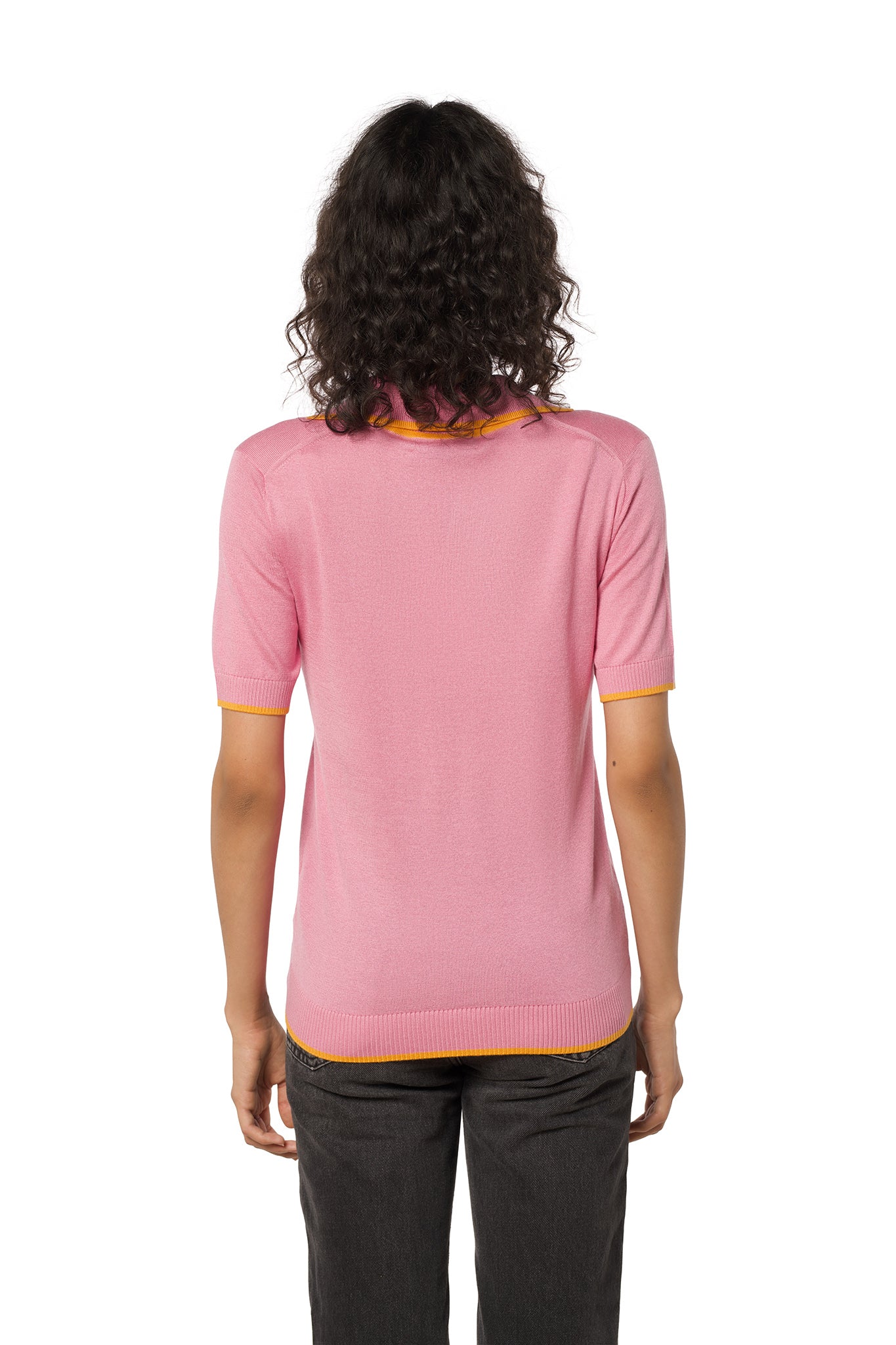 Cashmere and silk polo, pink