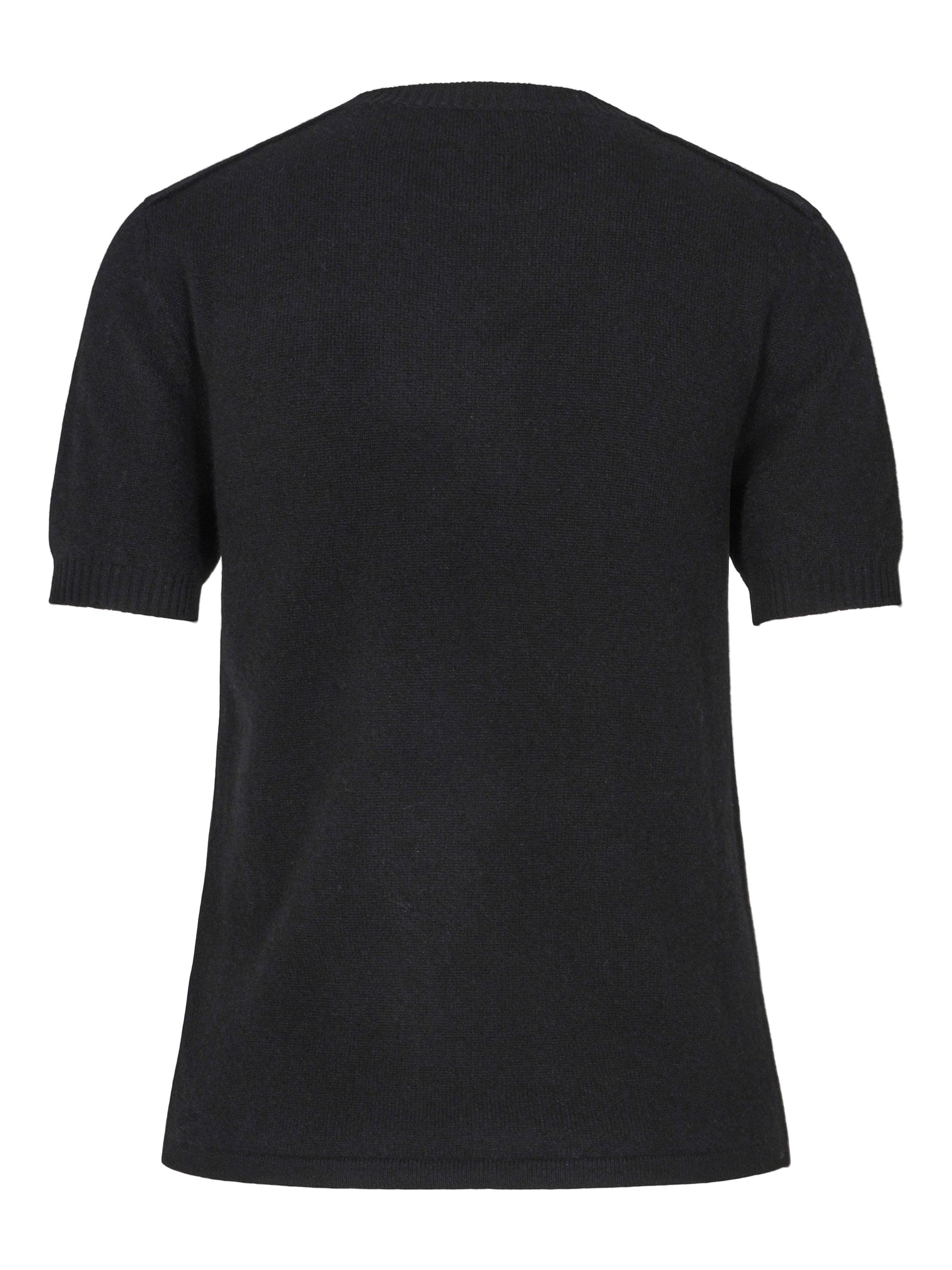 Short Sleeve Cashmere T-Shirt – Black