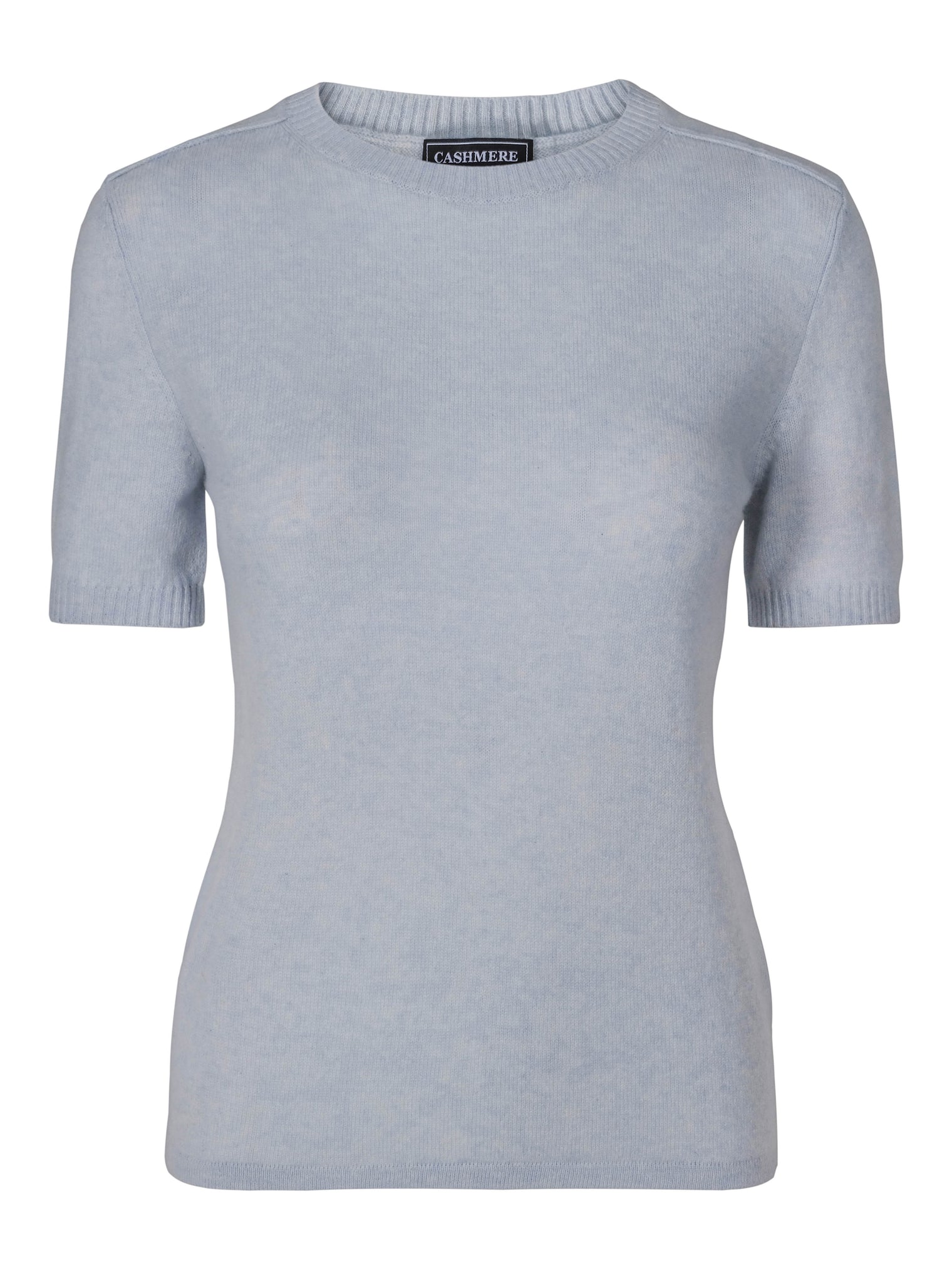 Short Sleeve Cashmere T-Shirt – Grey Blue