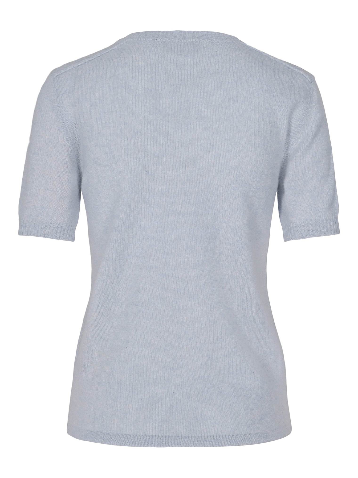 Short Sleeve Cashmere T-Shirt – Grey Blue