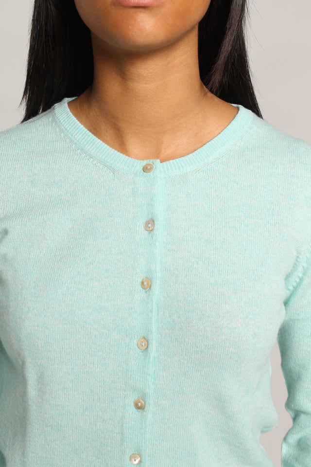 Klassisk kashmir cardigan mint