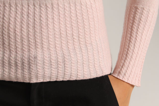 Rundhals kashmirgenser flettet blossom