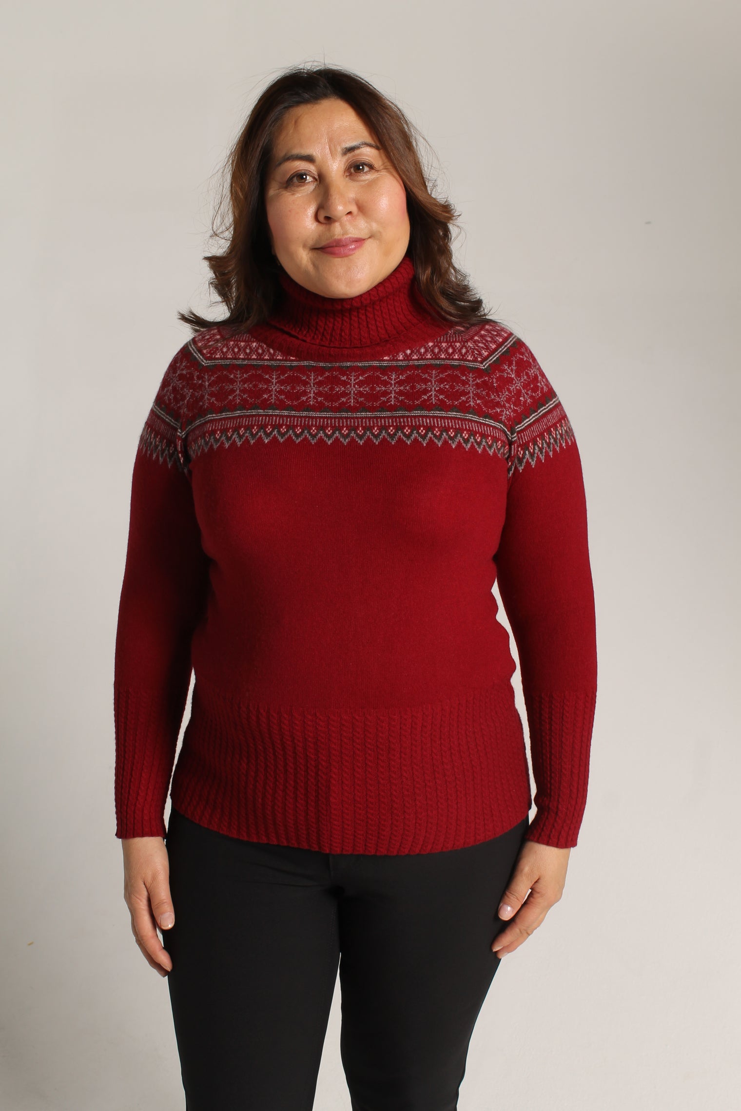 Norefjell cashmere jumper burgundy