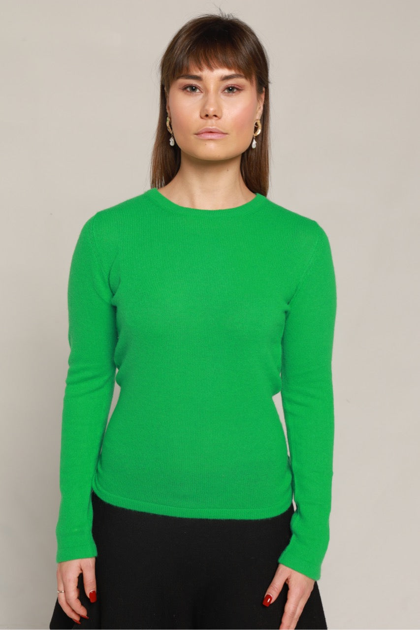 Rundhals kashmirgenser grønn