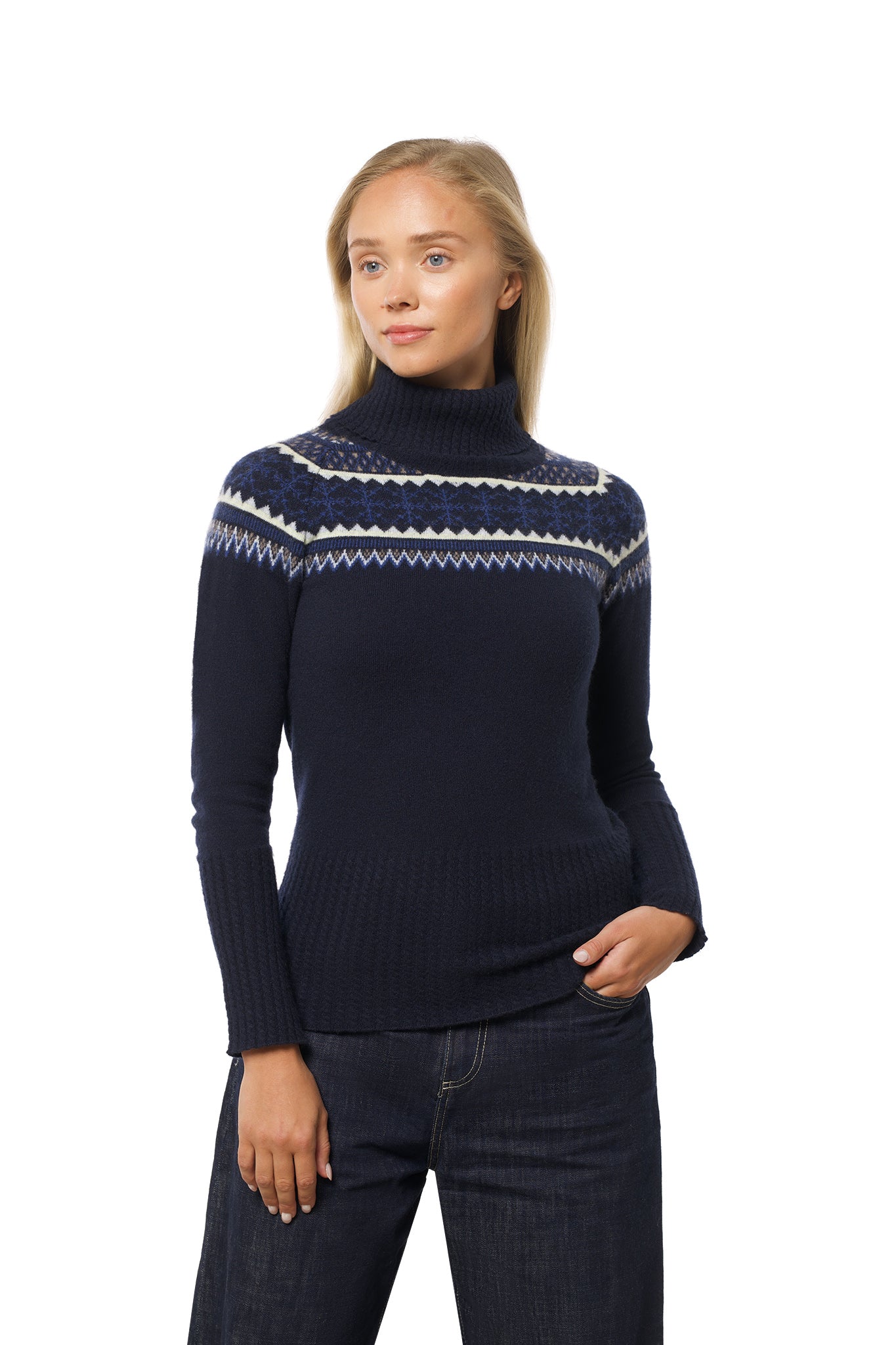 Norefjell kashmirgenser marineblå