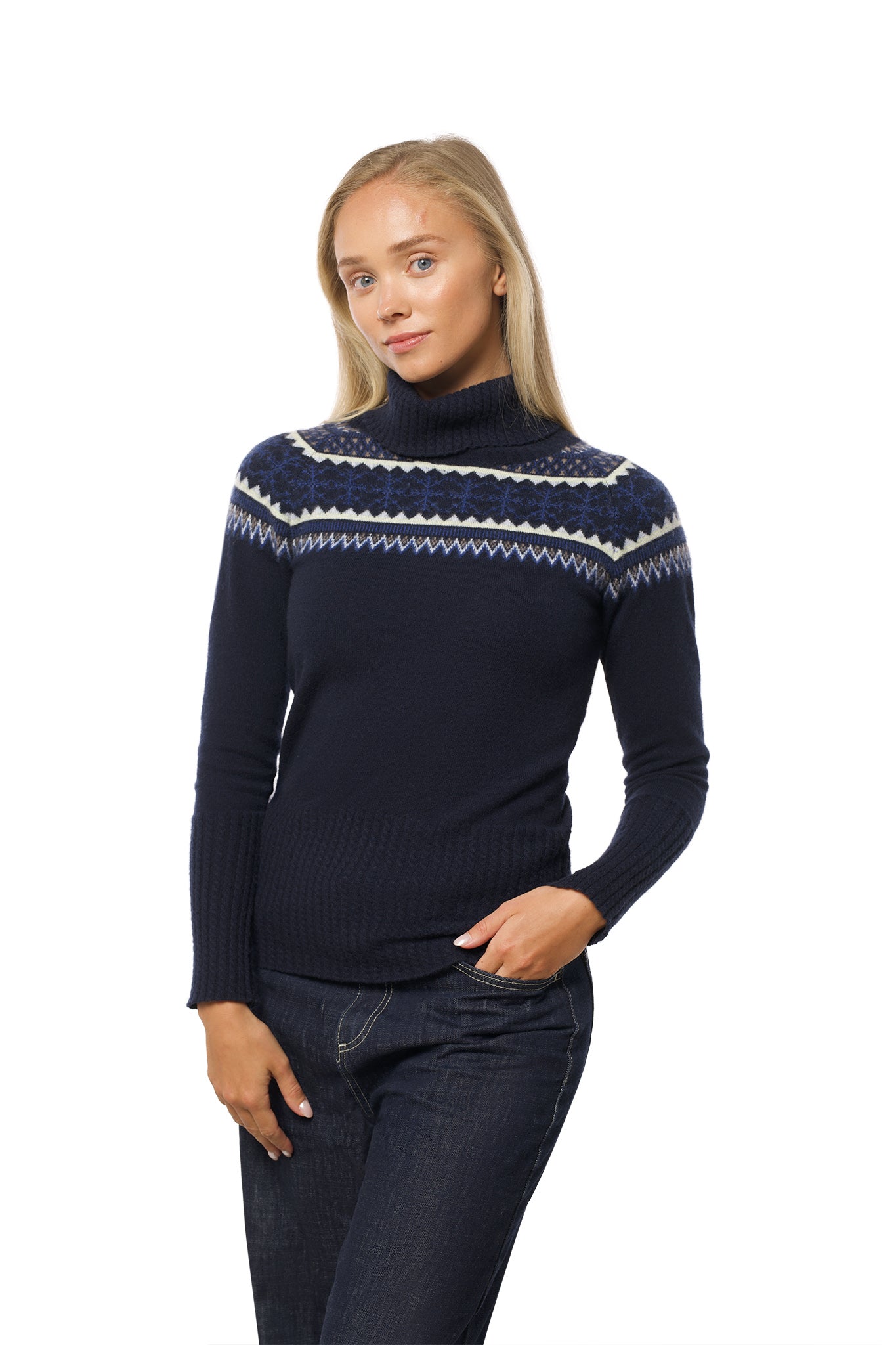 Norefjell kashmirgenser marineblå