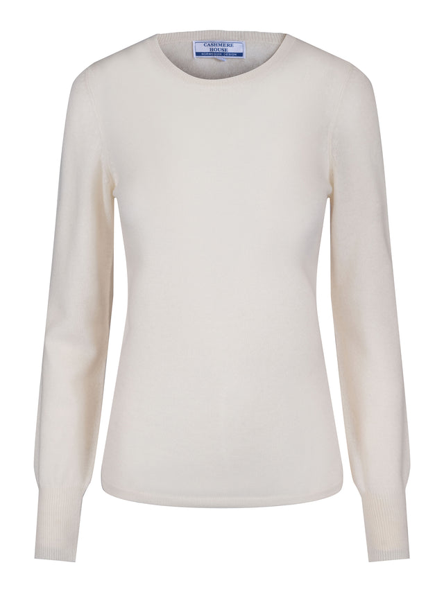 Rundhals kashmirgenser hvit (Maren)