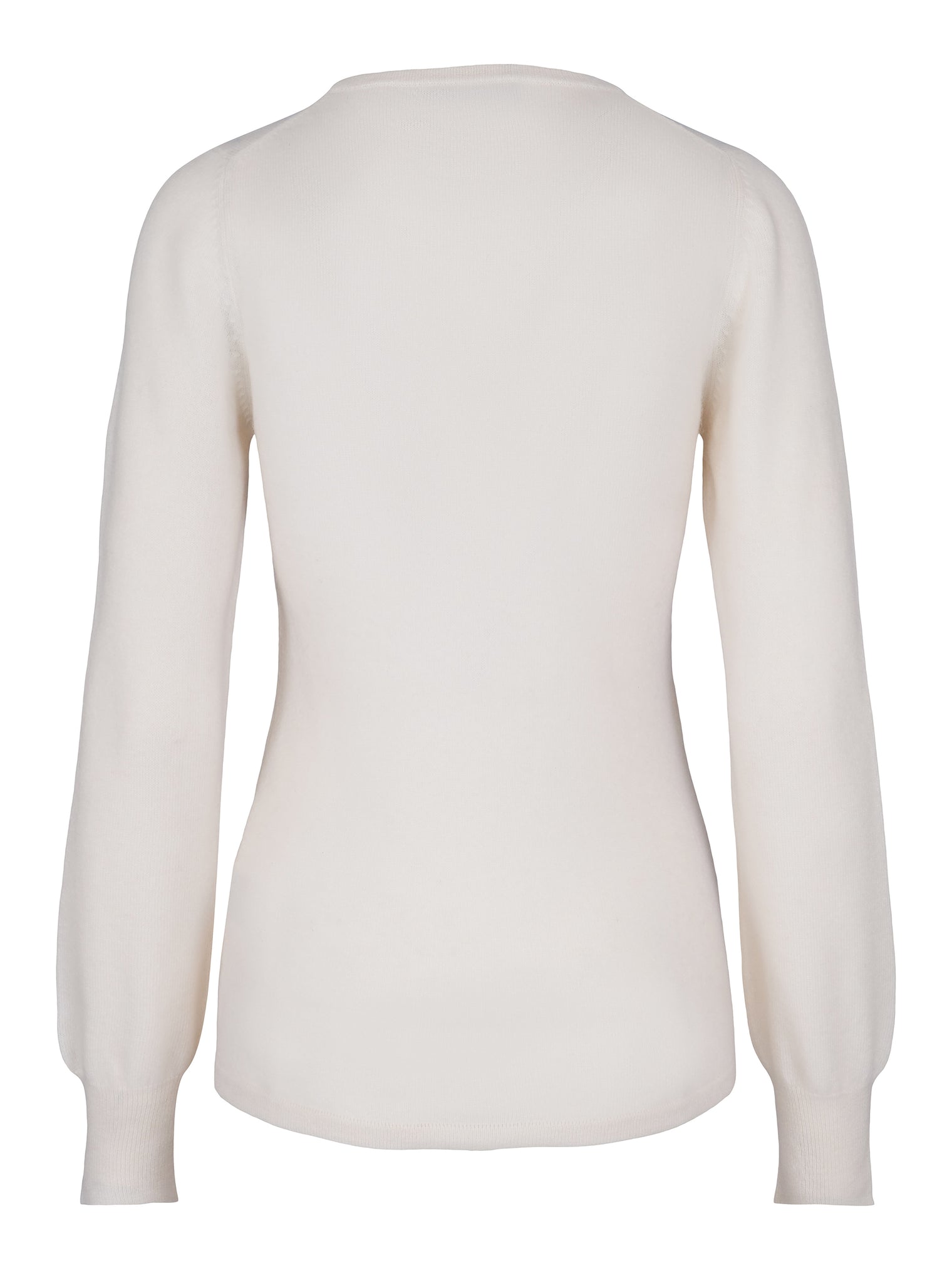 Round Neck Cashmere Sweater – White (Maren)