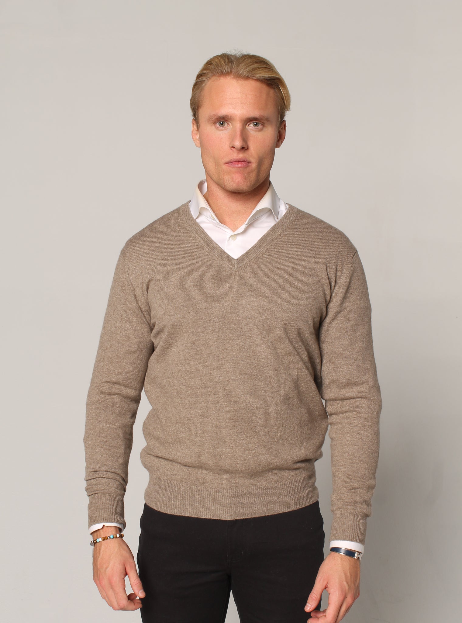 V-hals kashmirgenser organic