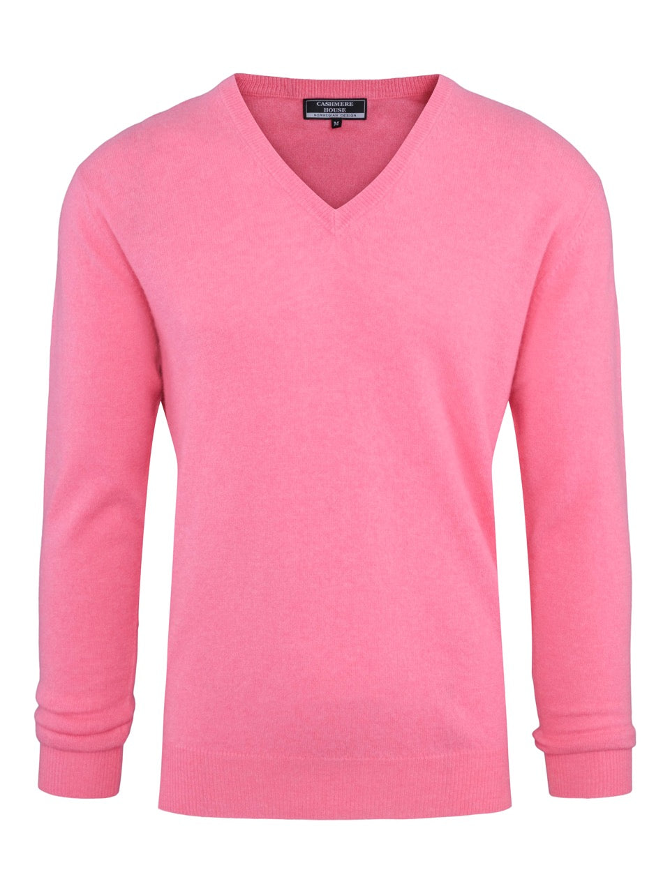 V-hals kashmirgenser hot pink