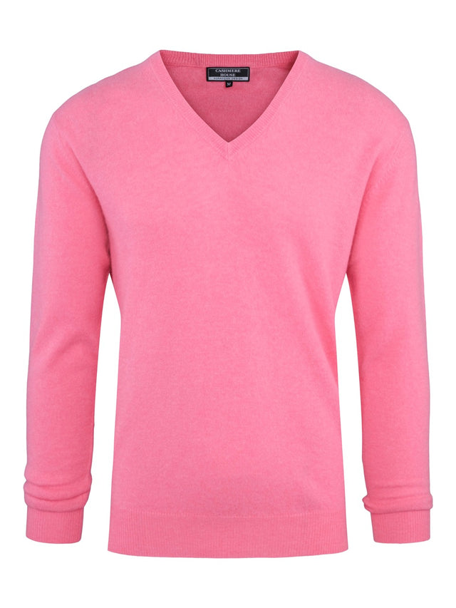 V-hals kashmirgenser hot pink