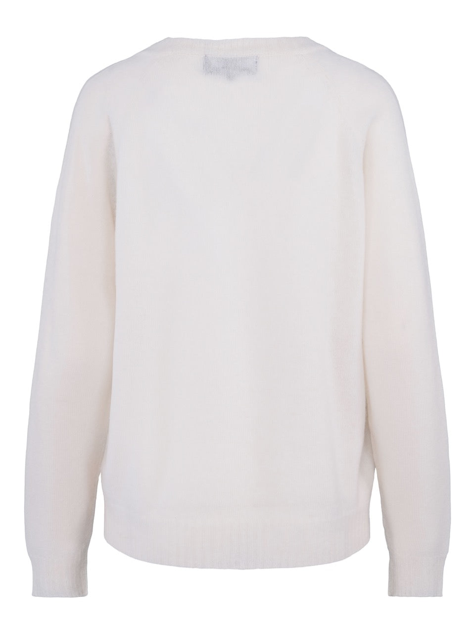 V-Neck Cashmere Sweater – White