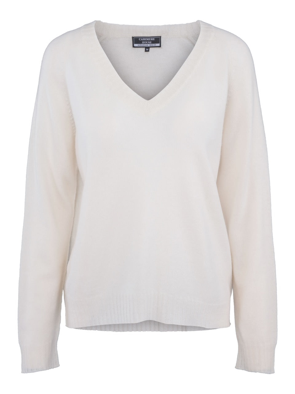 V-Neck Cashmere Sweater – White