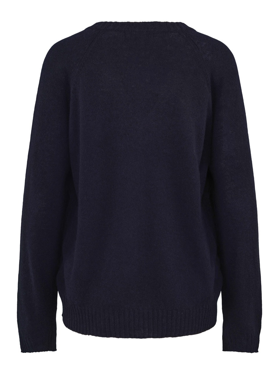 V-hals kashmirgenser marineblå