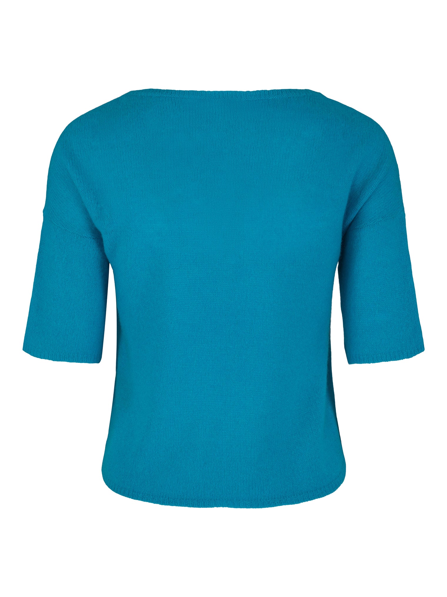 Kortermet kashmirgenser turkis