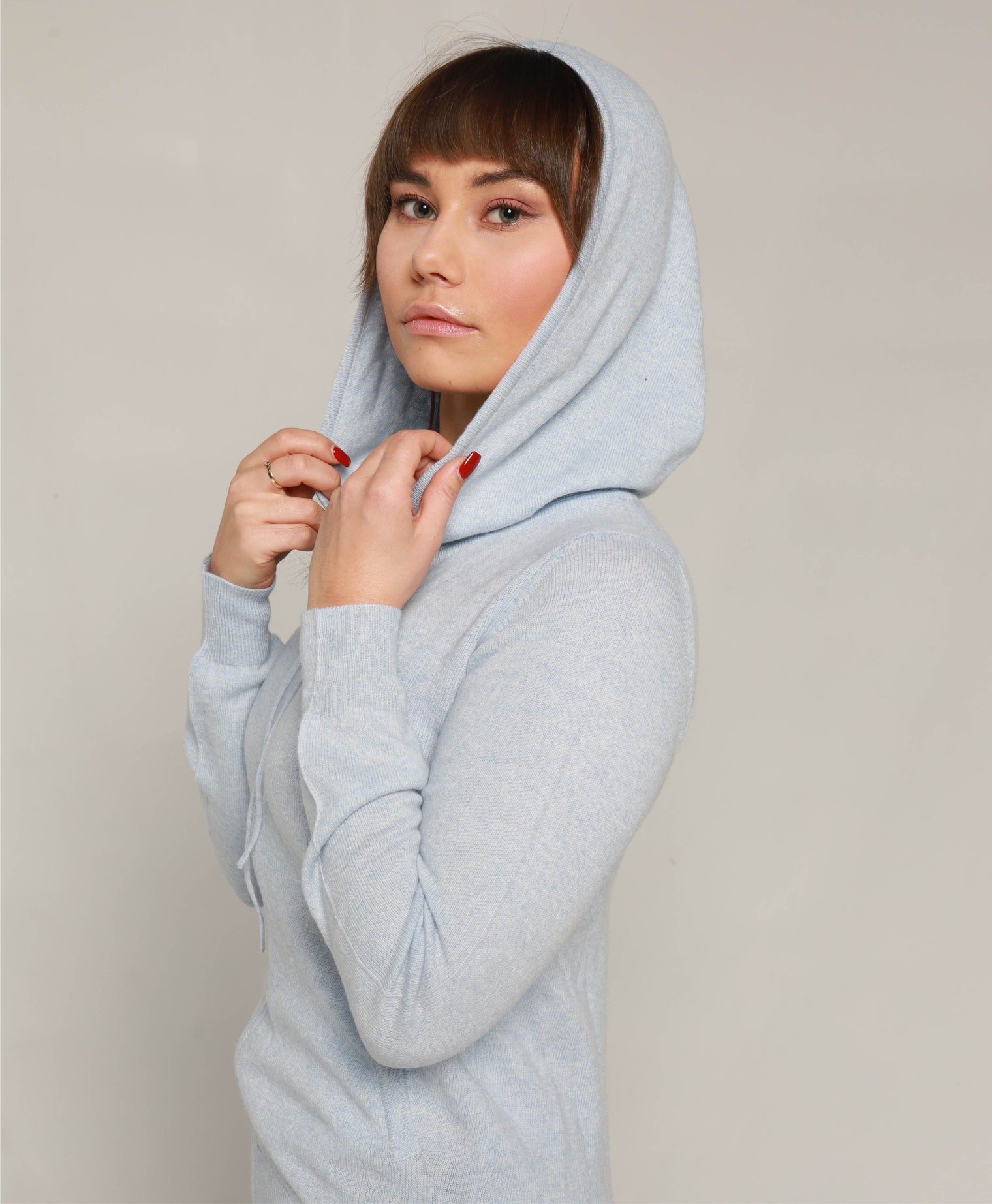 Kashmir hettejakke blue mist