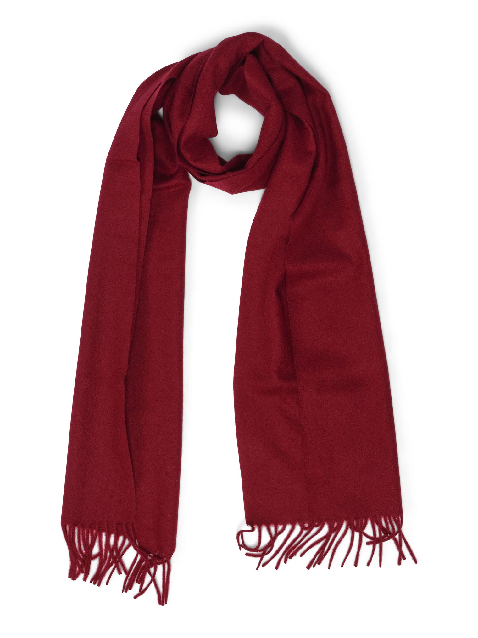 Cashmere scarf with fringes light blue