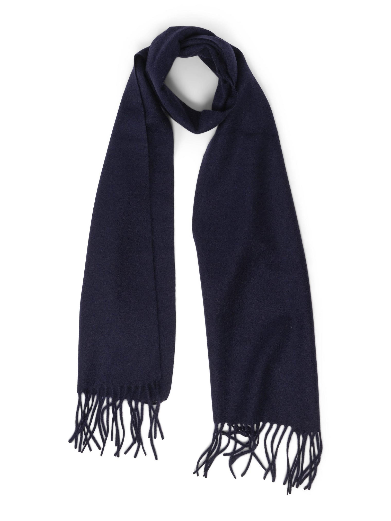 Kashmirskjerf med frynser marineblå
