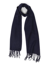 Kashmirskjerf med frynser marineblå