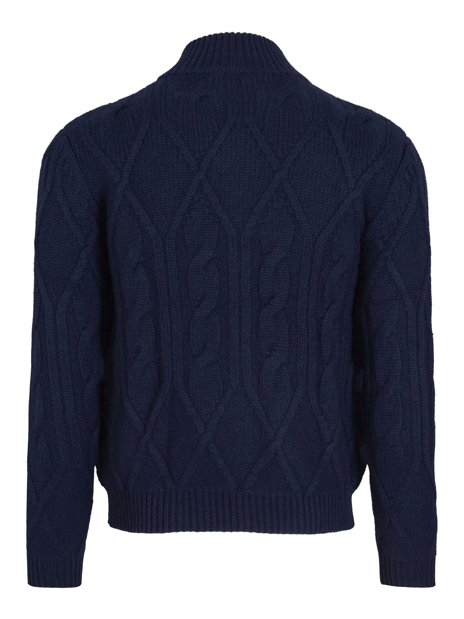 Tykk flettet kashmirjakke Marineblå