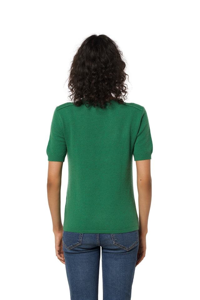 Korteermet kasmir t-skjorte grønn