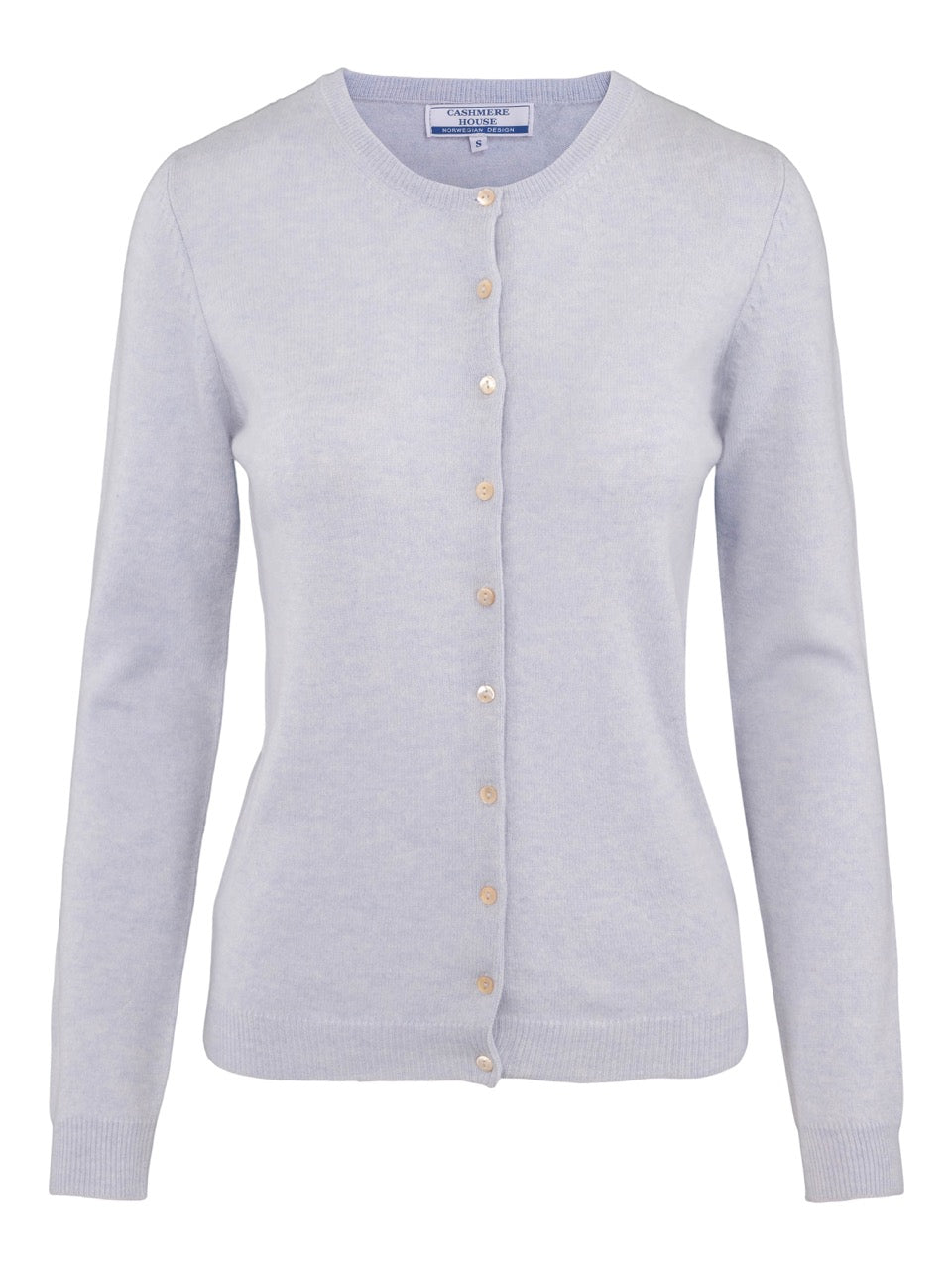 Klassisk kashmir cardigan blue mist