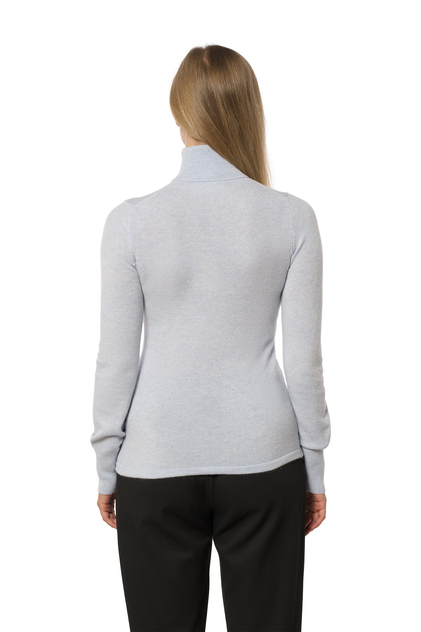 Turtleneck Cashmere Sweater – Blue Mist