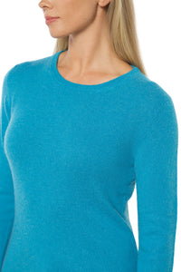 Round Neck Cashmere Sweater – Turquoise
