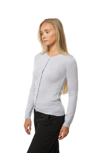 Klassisk kashmir cardigan blue mist