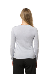 Klassisk kashmir cardigan blue mist