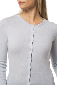 Klassisk kashmir cardigan blue mist
