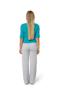 Kortermet kashmirgenser turkis