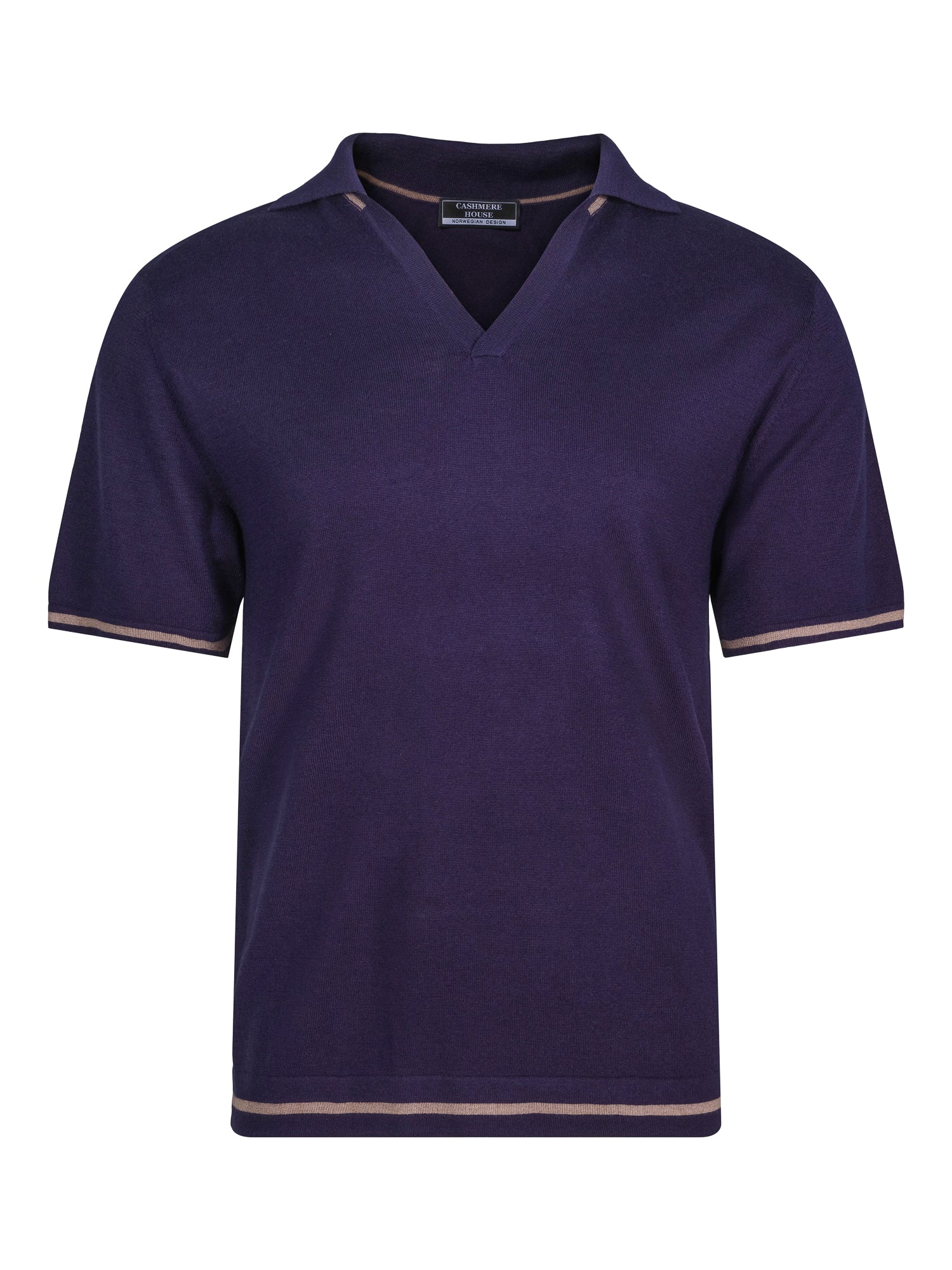 Eksklusiv kasjmir–silke polo for menn navy