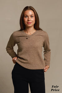 Classic organic cashmere V-neck sweater