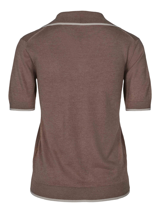 Polo i kashmir og silke mix natur