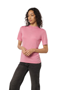 Timeless Short Sleeve Cashmere-Silk T-Shirt Pink