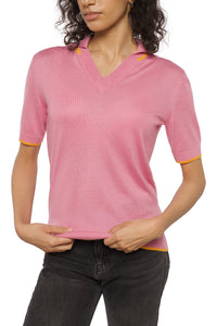 Cashmere and silk polo, pink