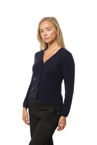Klassisk kasjmir cardigan marineblå