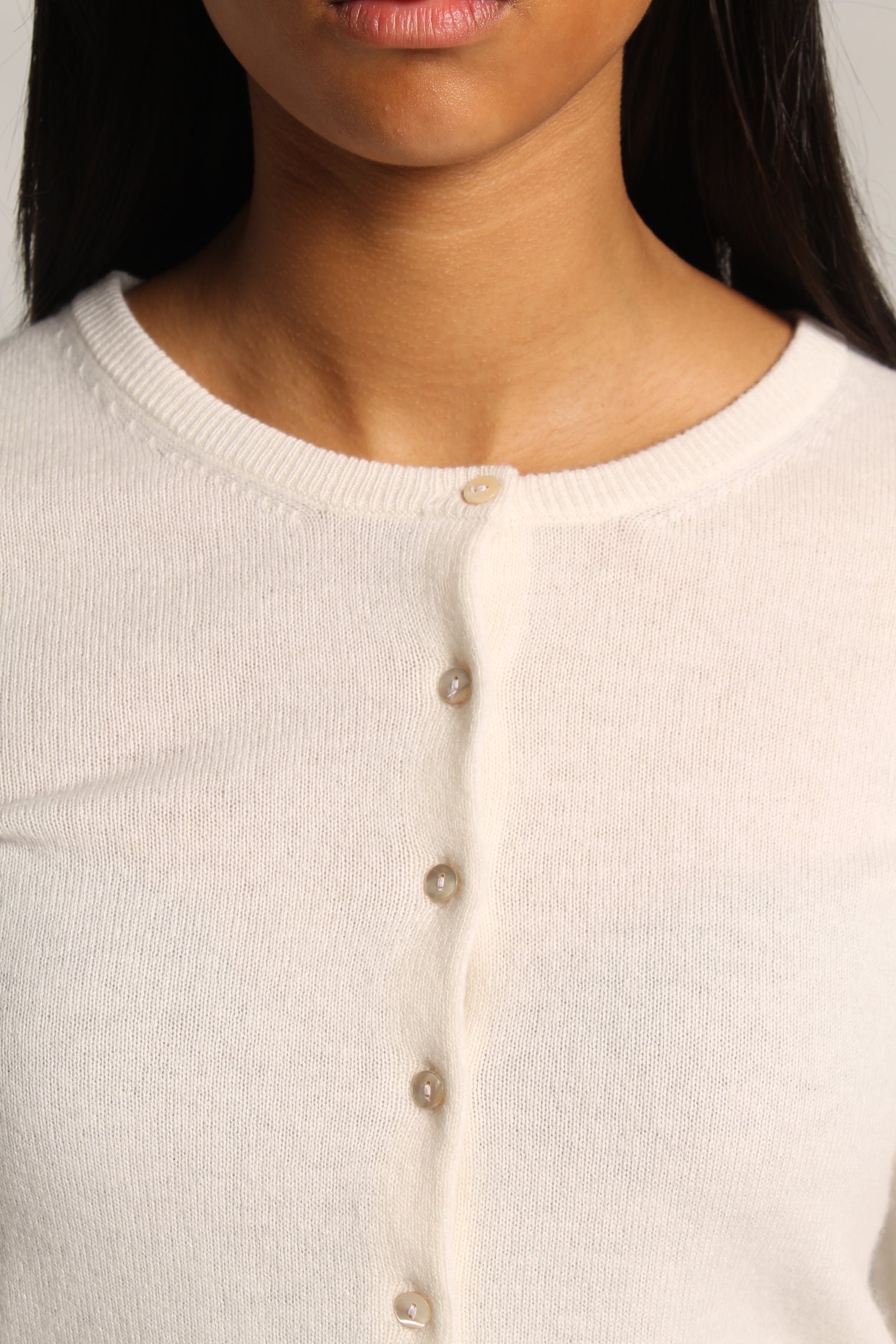 Klassisk kashmir cardigan hvit