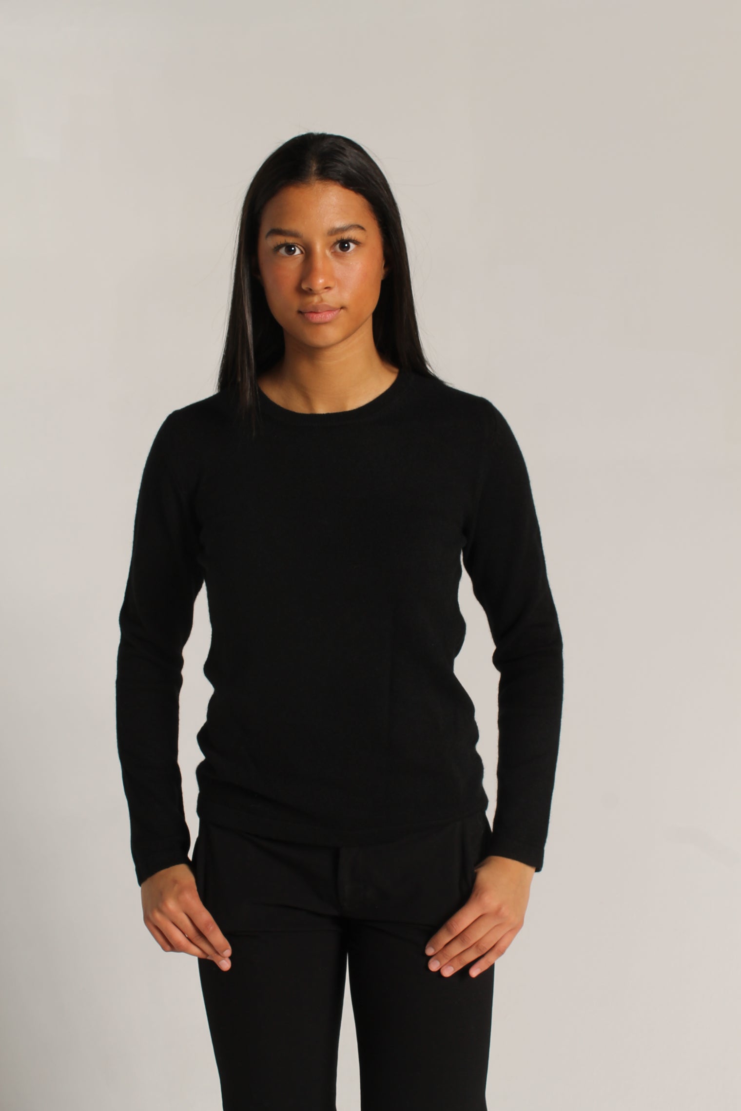 Rundhals kashmirgenser sort