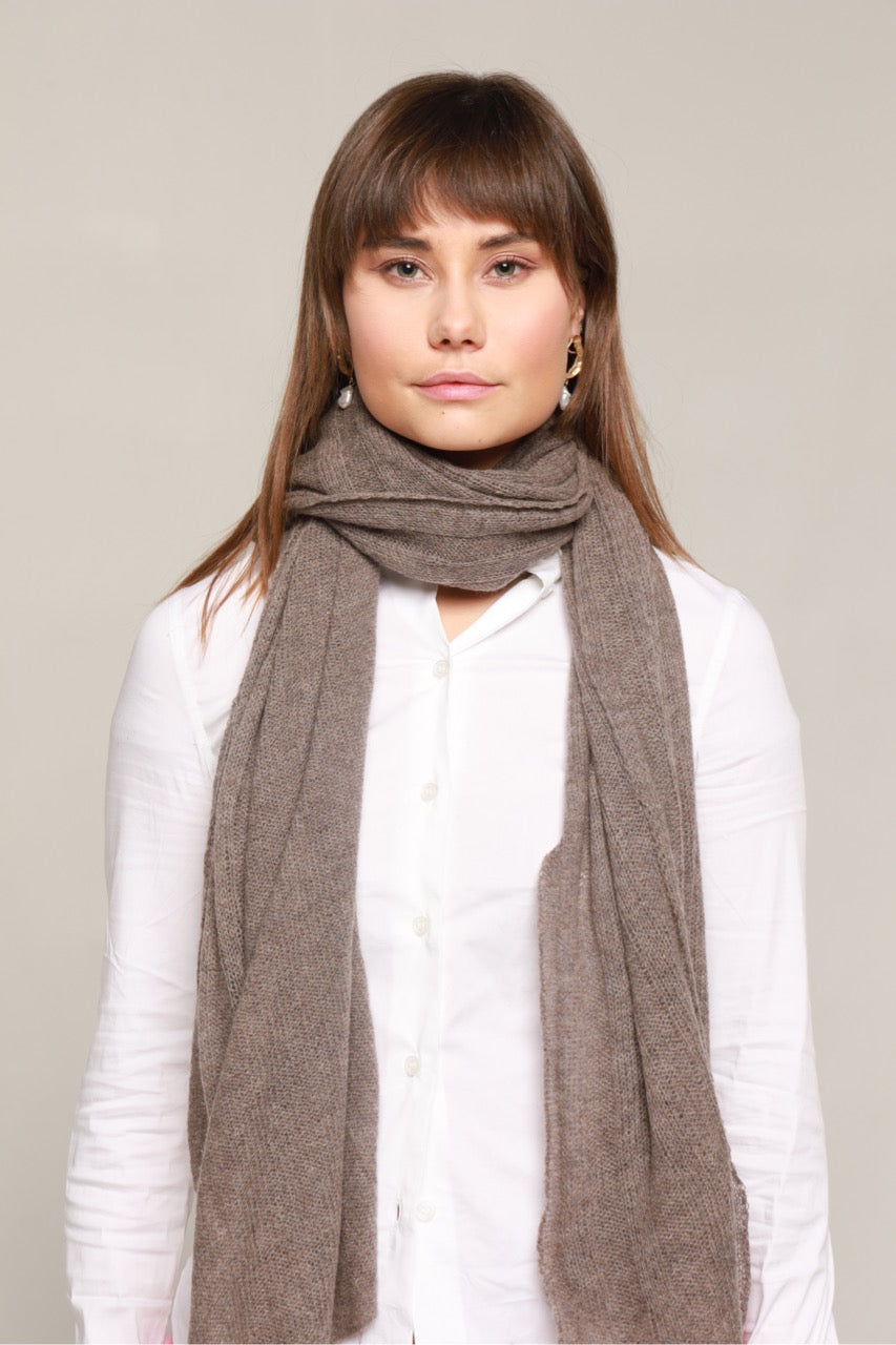 Big knitted kashmir skjerf otter