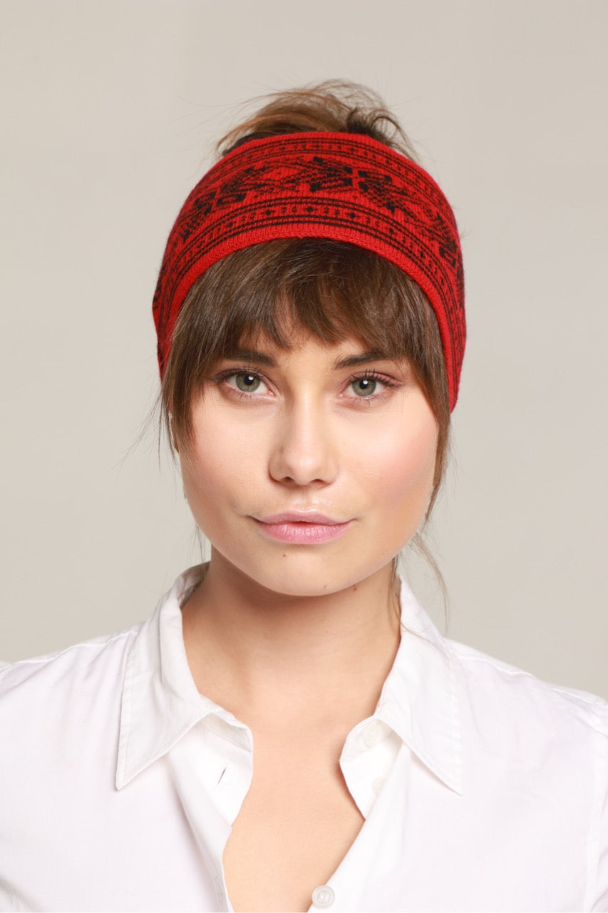 Kashmir pannebånd rød og svart