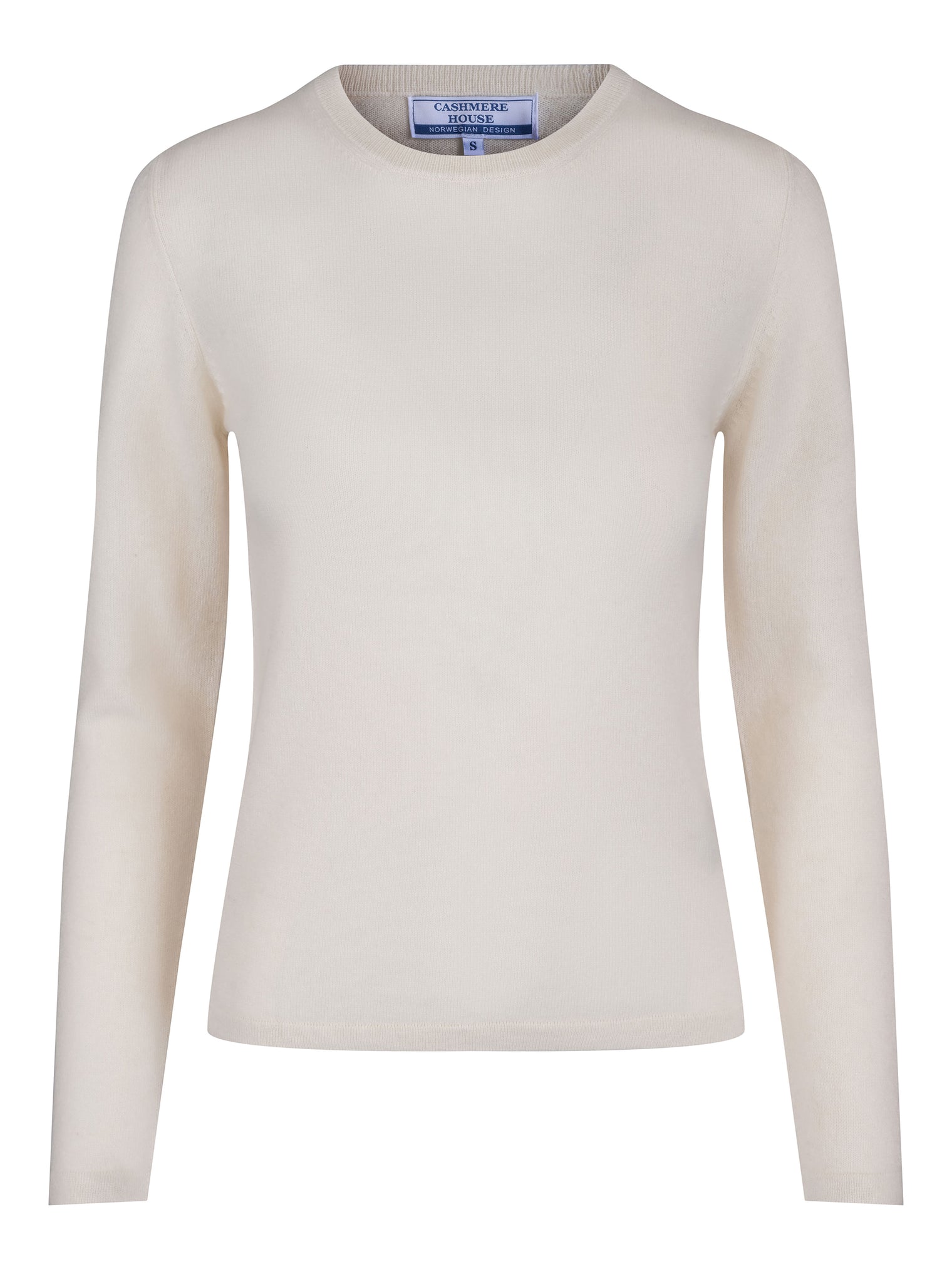 Rundhals kashmirgenser hvit