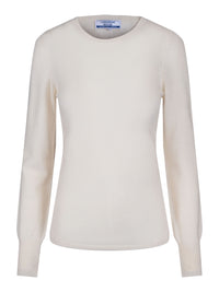 Round Neck Cashmere Sweater – White (Maren)