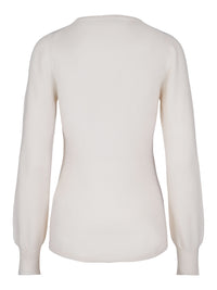 Round Neck Cashmere Sweater – White (Maren)