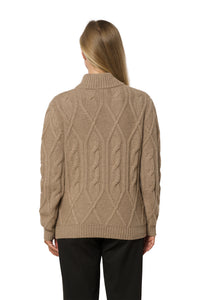 Tykk flettet kashmirjakke dark organic