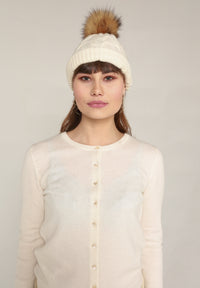 Kashmirlue med dusk hvit